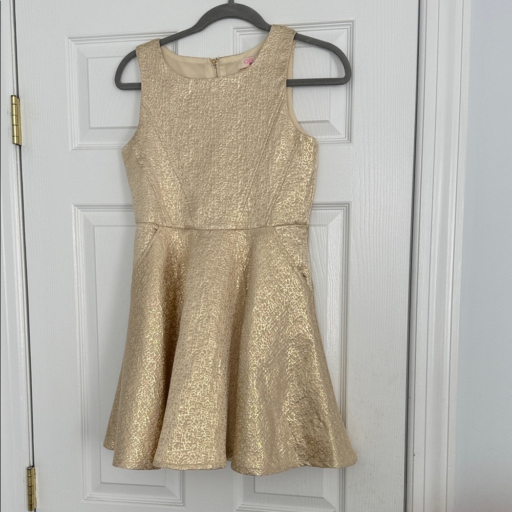 GB Girls Shimmering Gold Formal Dress